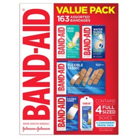 BAND-AID Adhesive Bandages, Variety Pack, 163 ct.