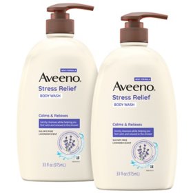 Aveeno Stress Relief Body Wash, 33 fl. oz., 2 pk.