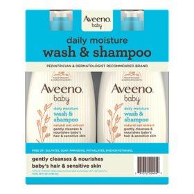 Aveeno Baby 2-in-1 Wash and Shampoo, 18 fl. oz., 2 pk.