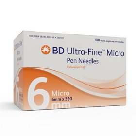BD Ultra-Fine Micro Pen Needles, 6mm x 32G (100 ct.)