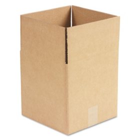 General Supply Brown Corrugated - Cubed Fixed-Depth Shipping Boxes, 10" L x 10" W x 10" H, 25/Bundle