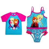 Girls' Frozen 2-Piece Swimsuit with Matching Rashguard