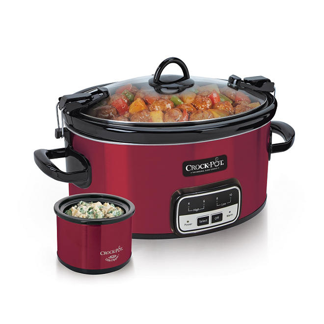 Crock-Pot 6-Quart Cook and Carry Slow Cooker with Little Dipper Warmer (Assorted Colors)