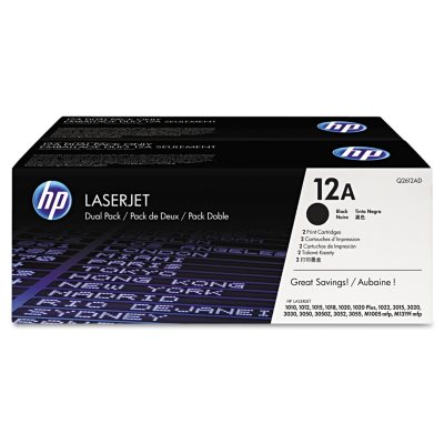 HP 12 Original Laser Jet Toner Cartridge, Black, Select Type