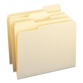 Smead 1/3 Cut Assorted Position Tab File Folders, Manila (Letter, 100ct.)
