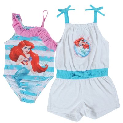 Little Mermaid Ariel Costume Tow Piece Swimsuit Push-up Padded