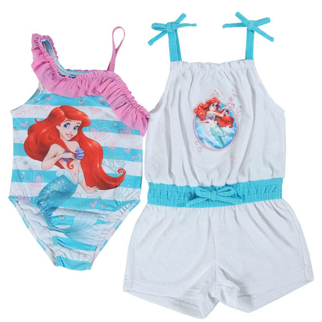 Ariel One-Piece Swimsuit with Matching Cover Up Romper