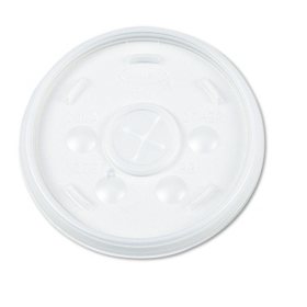 Dart Plastic Lids for 16 oz. Hot/Cold Foam Cups, Straw-Slot Lid, White (1000 ct.)