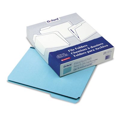 Pendaflex Pressboard Expanding File Folders 1/3 Cut Top Tab, Blue