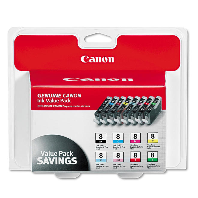 Canon CLI-8 Ink Tank Cartridge, Multi-color Assortment (8 pk.)