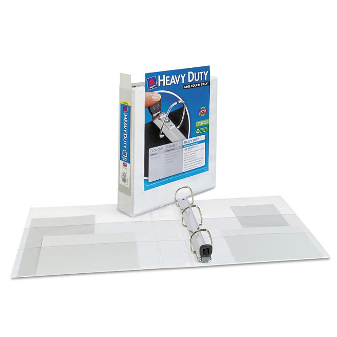 Avery Heavy Duty View Binder with One Touch EZD Rings - 1 1/2" Capacity - White - 4 ct.
