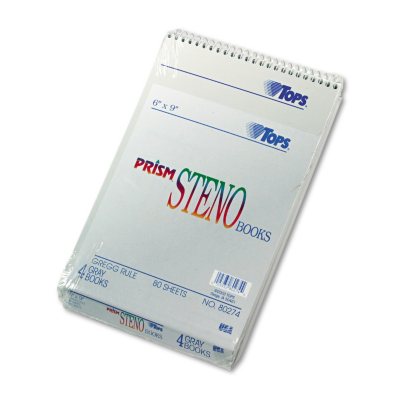 TOPS - Steno Book with Assorted Colored Cover, 6 x 9, White Paper - 4 ...