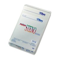TOPS - Spiral Steno Notebook, Gregg Rule, 6 x 9, Gray -  4 80-Sheet Pads/Pack