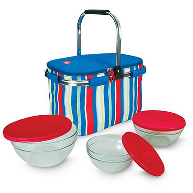Igloo 6 Piece Party Basket with Luminarc Glassware Set
