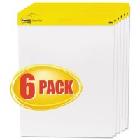 Post-it Easel Pads Super Sticky Self-Stick Easel Pads, 25 x 30, White, 30 Sheets, 6/Carton