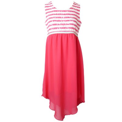 Girls Pink Chiffon Dress