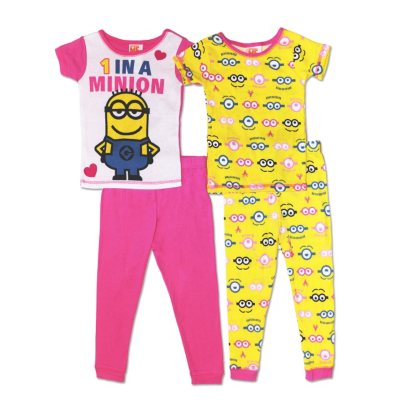 Despicable Me Girls 4 Piece Cotton Pajama Set Sam S Club