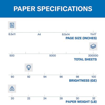 30% Recycled Copy Paper, 92 Bright, 20 Lb, 8.5 X 11, White, 500