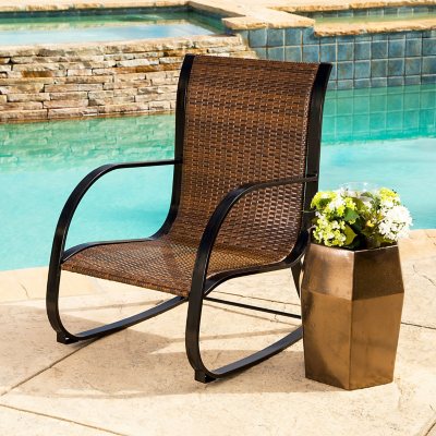 Madison Brown Wicker Outdoor Rocking Chair - Sam's Club