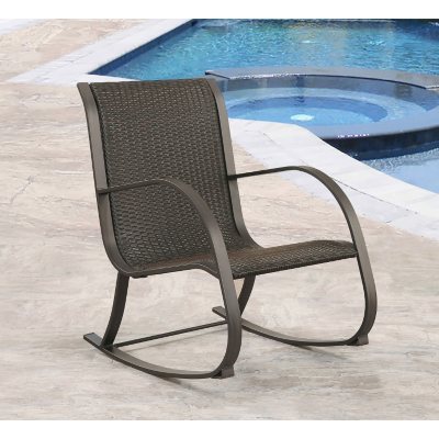 Madison Espresso Wicker Outdoor Rocking Chair - Sam's Club