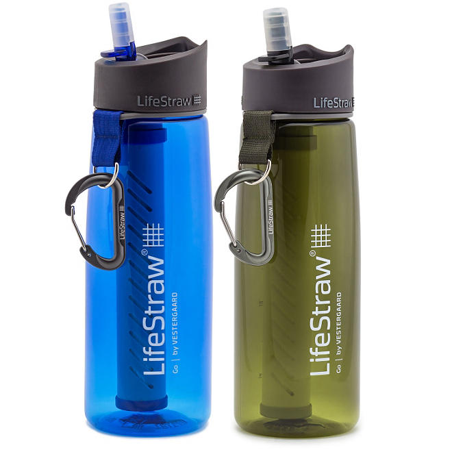 LifeStraw Go Water Bottle with 2-Stage Filtration (2 pack)