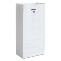 General Grocery Paper Bags, 35 lbs. Capacity, #10, 6.31"W x 4.19"D x 13.38"H, White (500 ct.)