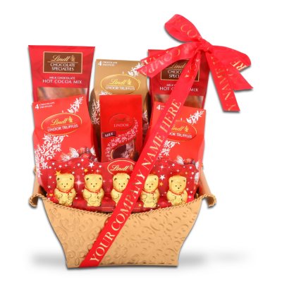 Lindt Holiday Treasures Gift Basket with Custom Ribbon - Sam's Club