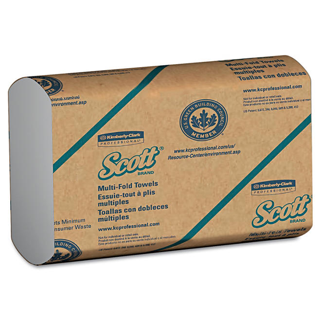 Kimberly-Clark Professional - SCOTT Multifold Paper Towels, 9 1/5 x 9 2/5, White, 250/Pack -  16 Packs/Carton