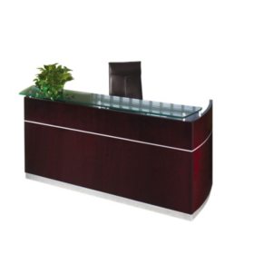 Mayline Napoli Series 87 Wood Veneer Reception Desk Mahogany