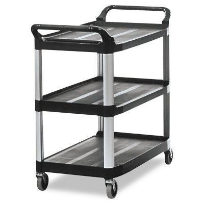 Rubbermaid Commercial Off-White Three-Shelf Service Cart