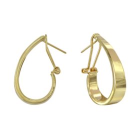 14k Yellow Gold Polished Tapered J Hoop Earrings Sam S Club