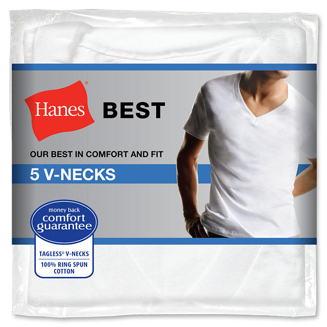 Hanes V-Neck Undershirts, 5 pk. - White