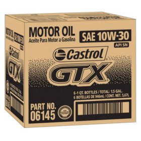 Castrol GTX 10W-30 Motor Oil (1 qt. bottles, 6 pk)