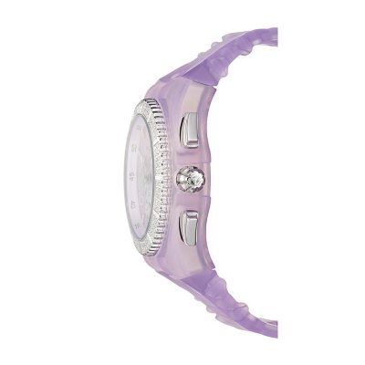 TechnoMarine Women's Cruise Original Stainless Steel Case and Lavender and  Clear Silicon Interchangeable Straps Diamond Quartz Watch
