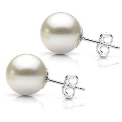 土日のみ特別価格⭐︎Ameri PEARL STUDS SUSPENDER Japanese akoya pearl ear studs earrings 18K Solid Gold 7.5