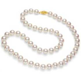 7-8MM White Akoya Cultured Pearl & 12mm Shell Pearl Pendant Necklace 18" AA+006