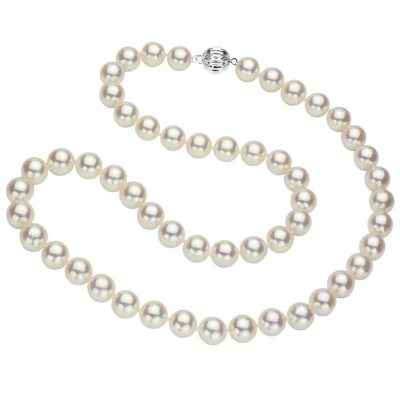 five strands Akoya white shell pearl necklace 18/"-23/" very pretty Natural 6-12m