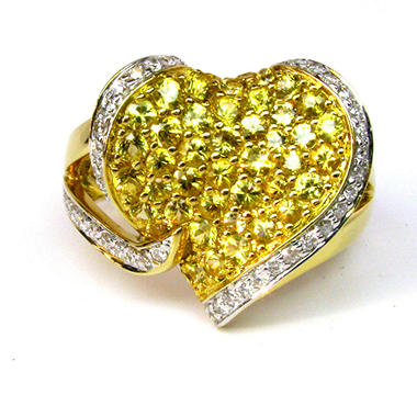 Sonia B. Yellow Sapphire & Diamond Abstract Heart Ring