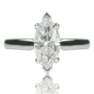 2.47 ct. Marquise Cut Diamond Platinum Solitaire Ring (E, VS1) - Sam's Club