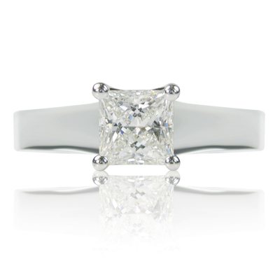 1.01 ct. Princess Cut Diamond 14k White Gold Solitaire Ring (I, VS1 ...
