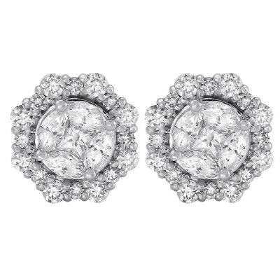 1.20 CT T.W. Diamond Earrings in 14K White Gold