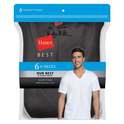 Hanes Men's 6-Pack Best V-Neck Tee - Sam's Club