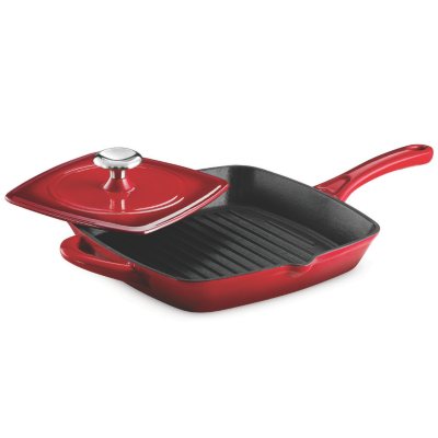 Tramontina 11 inch Cast Iron Grill Pan with Panini Press