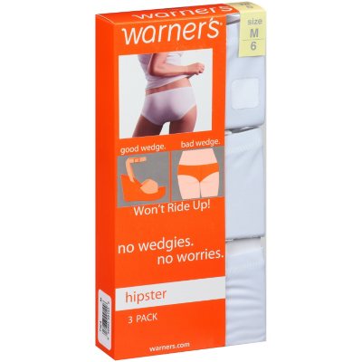 Warners Women's Hipster Size 7 Large 3-Pack Microfiber Side