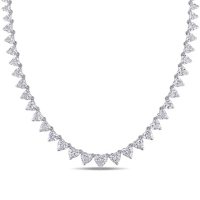 Allura 25.17 CT. T.W Heart-Cut Diamond Tennis Necklace in 14k White Gold