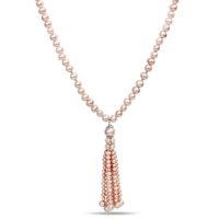 Cultured Freshwater Pearl Tassel Necklace with Sterling Silver Clasp