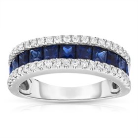 0.25 CT. T.W. Diamond and 1.5 CT. T.W. Sapphire Band