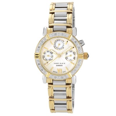 AK by Anne Klein Women s Diamond Accented Multi Function Two Tone