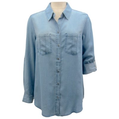 Buy Beautylife Stylish Regular Fit Denim Shirt for Women & Girls (Light  Blue, X-Small) at