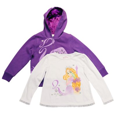 Toddler Girls' Disney Princess Fleece Pullover Sweatshirt - Pink 2T